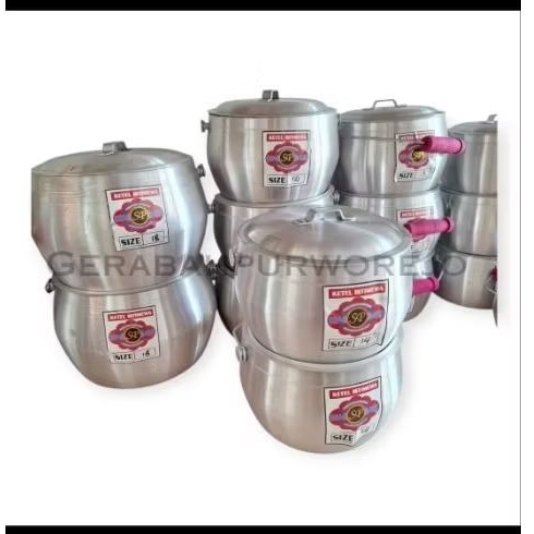 Ketel Priuk Periuk Kastrol Panci Beras Nasi Tradisional Istimewa SP Alumunium Cor Handle Kayu