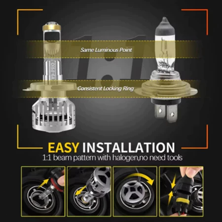 (Sepasang 2Pcs) Y9 Pro Mini Projector H4 Lampu Led Mobil H11 Aes 50 Watt Lampu Led Y7D H4 Original