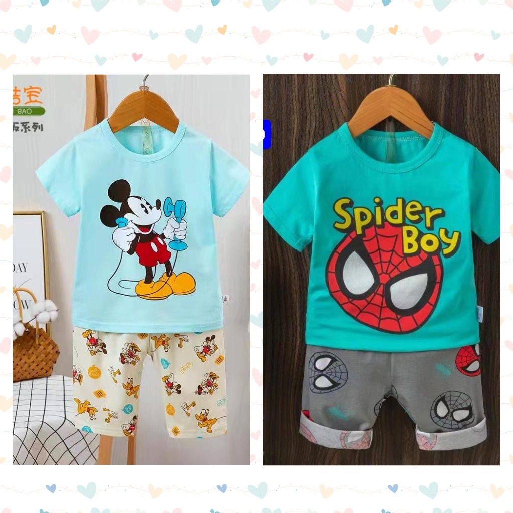 [HPL] Size 7 Tahun Setelan Anak /Setelan Harian Anak Import HPL Jijibier Kubao Laki- Laki Celana 7/8