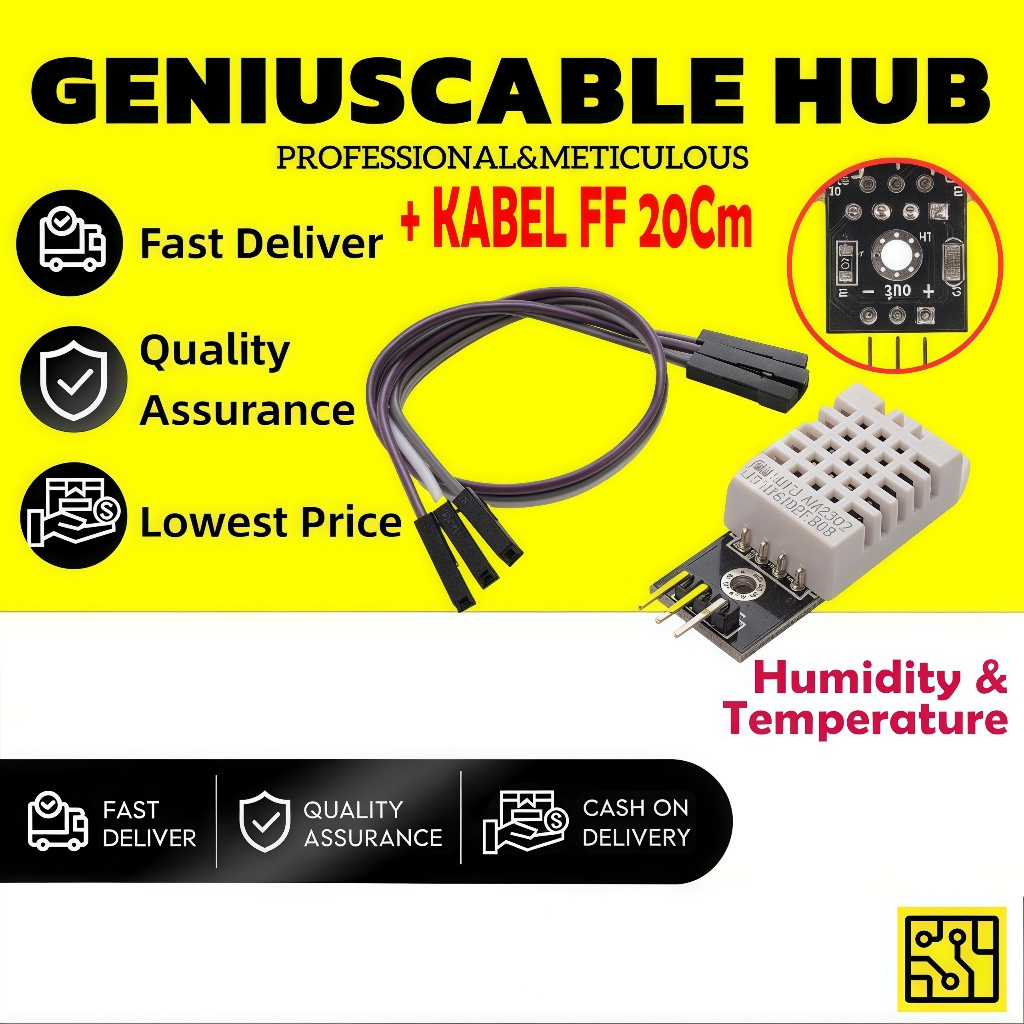 DHT22 AM2302 TEMPERATURE HUMIDITY SENSOR SUHU MODULE FOR ARDUINO✨GniusCable Hub✨