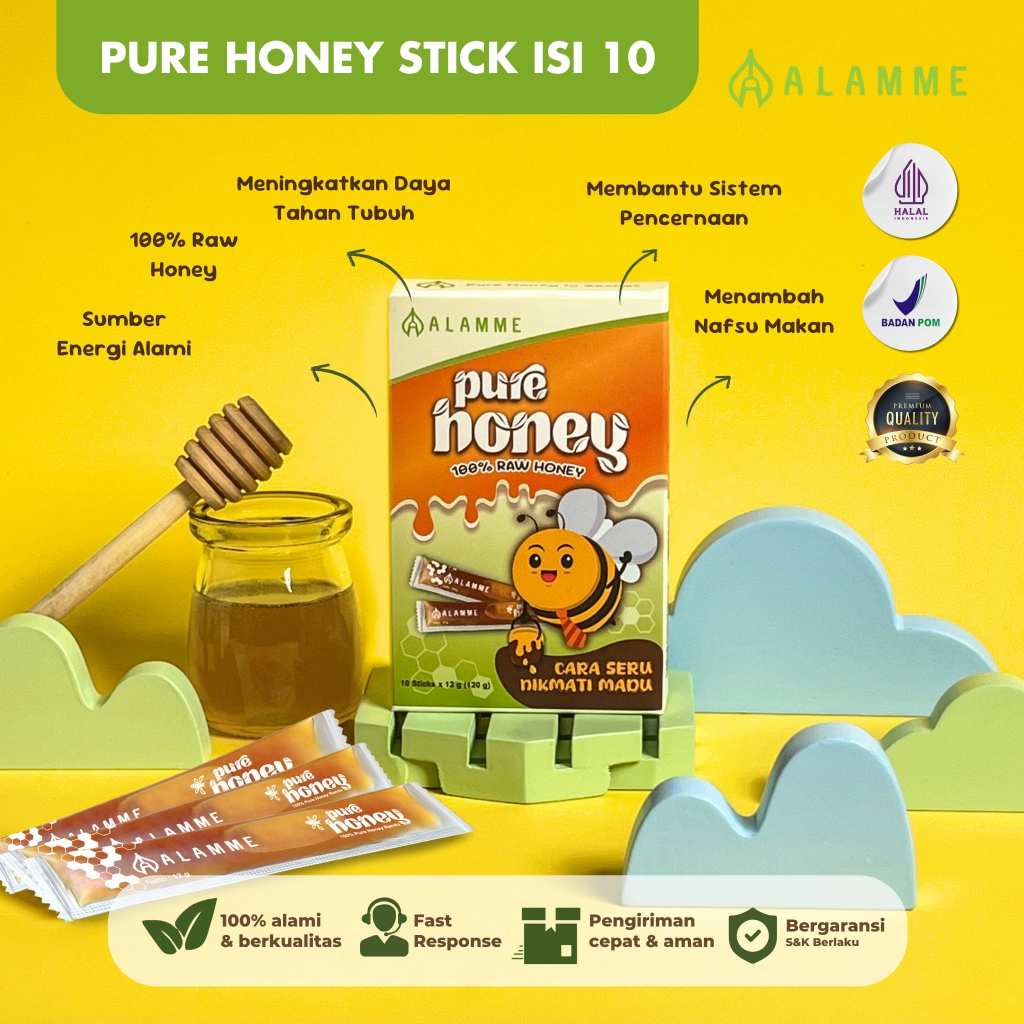 

Alamme - Pure Honey Stick 10 pcs Madu Randu Murni Travel Friendly