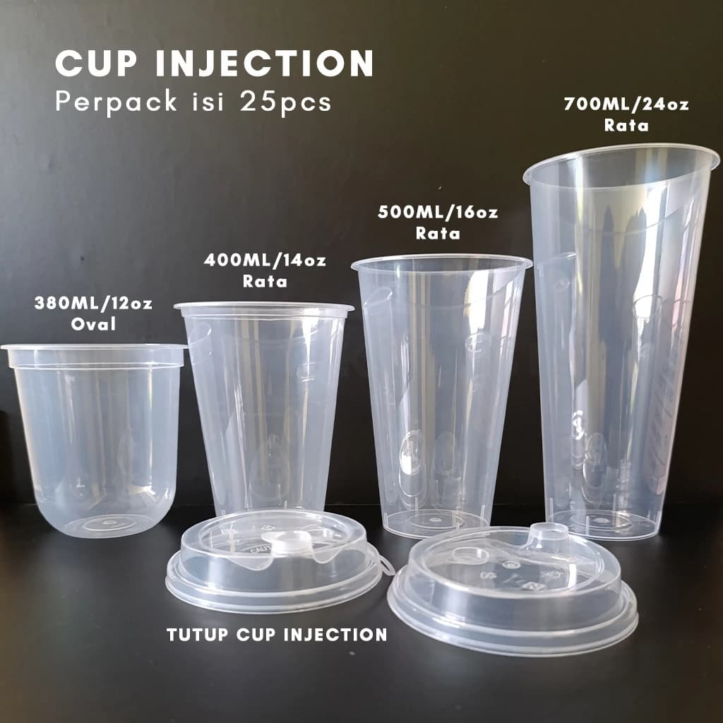 CUP PP INJECTION BENING BAHAN TEBAL +TUTUP/CUP SAJA @25PCS
