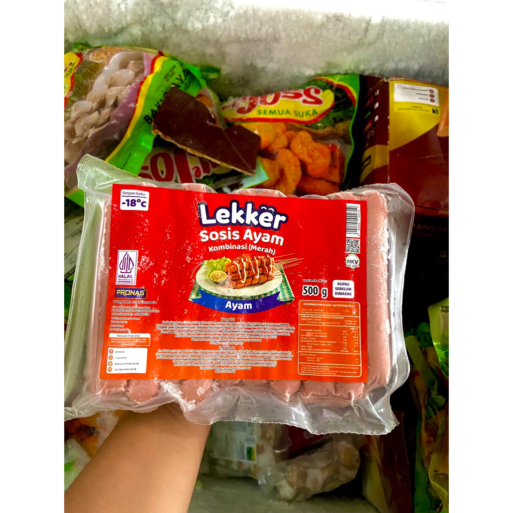 

Lekker Sosis Ayam Merah 500gr / sosis ayam merah frozen