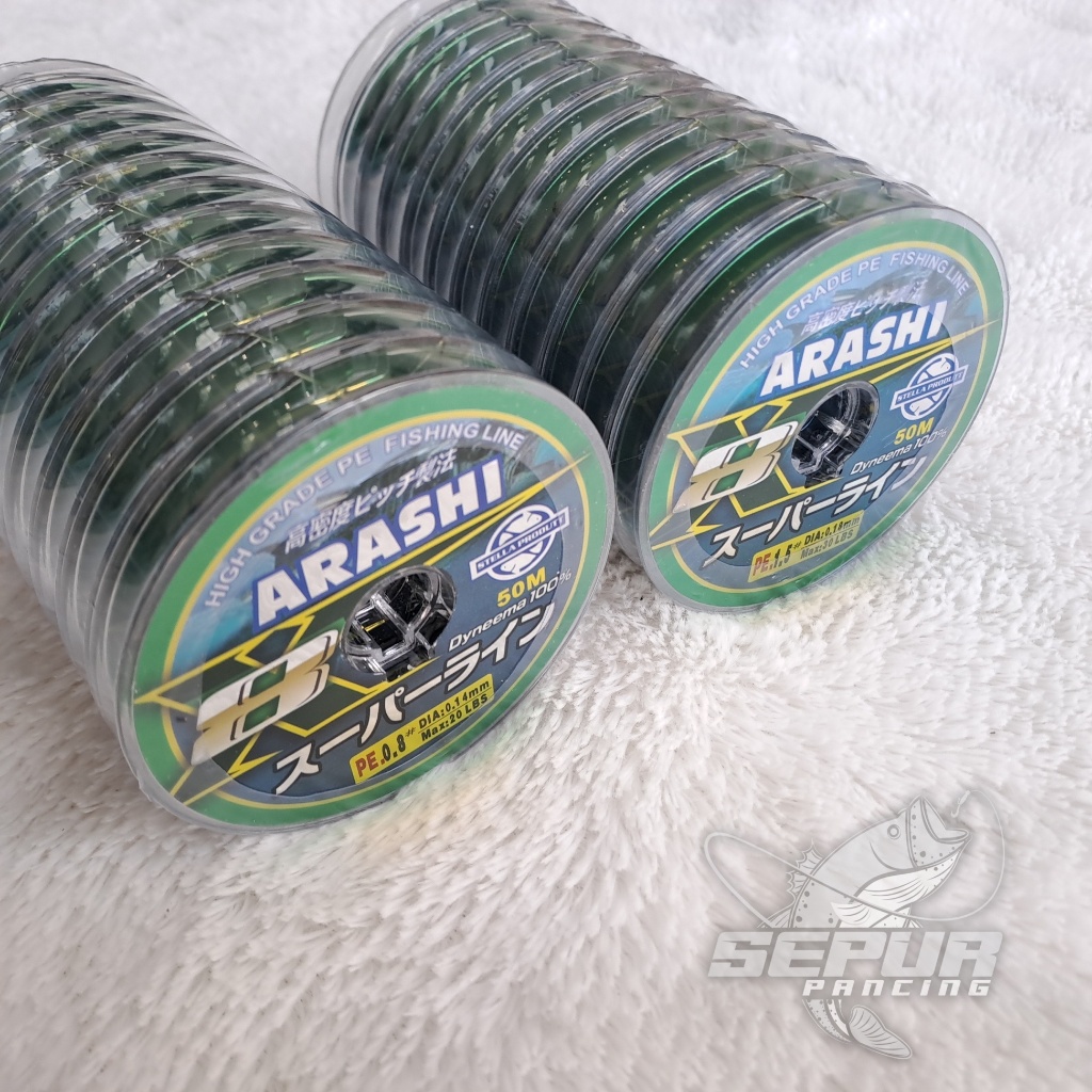 SENAR/BENANG Pancing PE X8 STELLA ARASHI 50 M Connecting