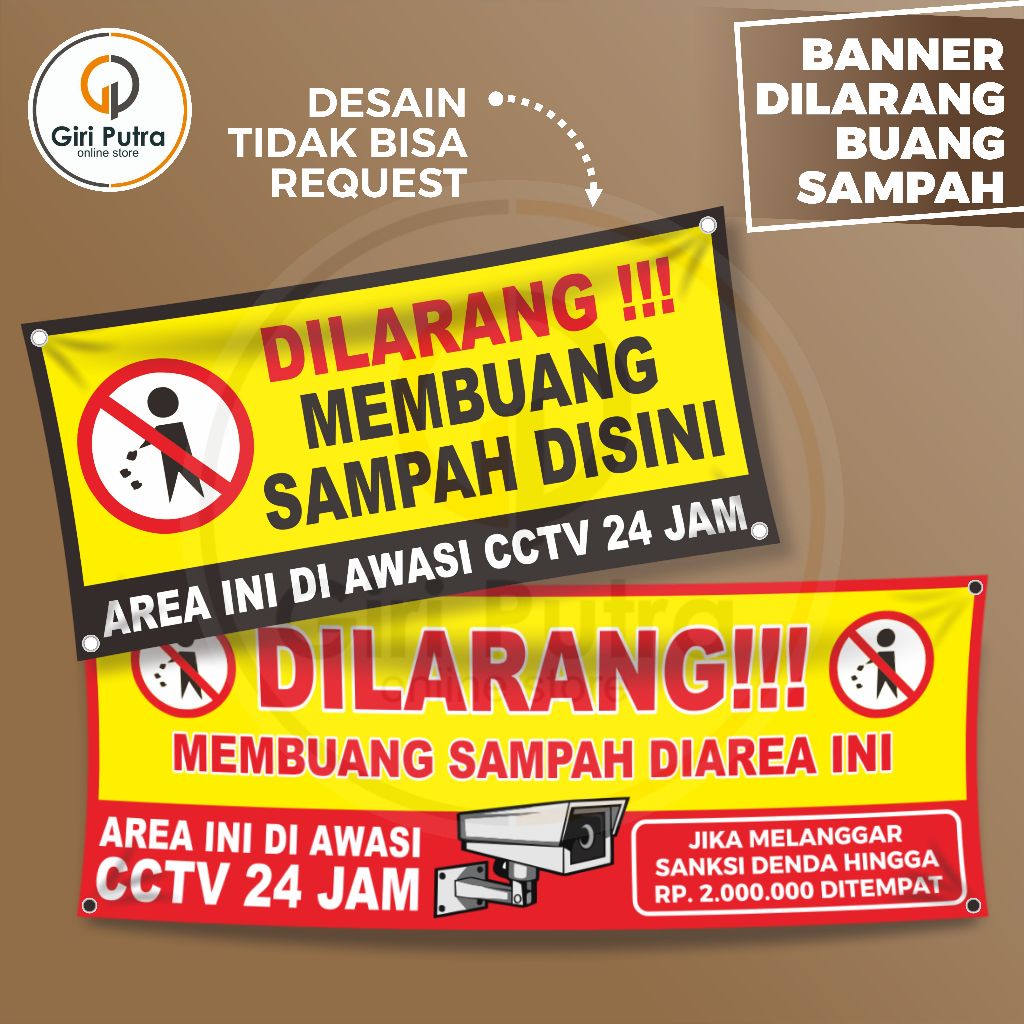 BANNER DILARANG BUANG SAMPAH / SPANDUK LARANGAN BUANG SAMPAH