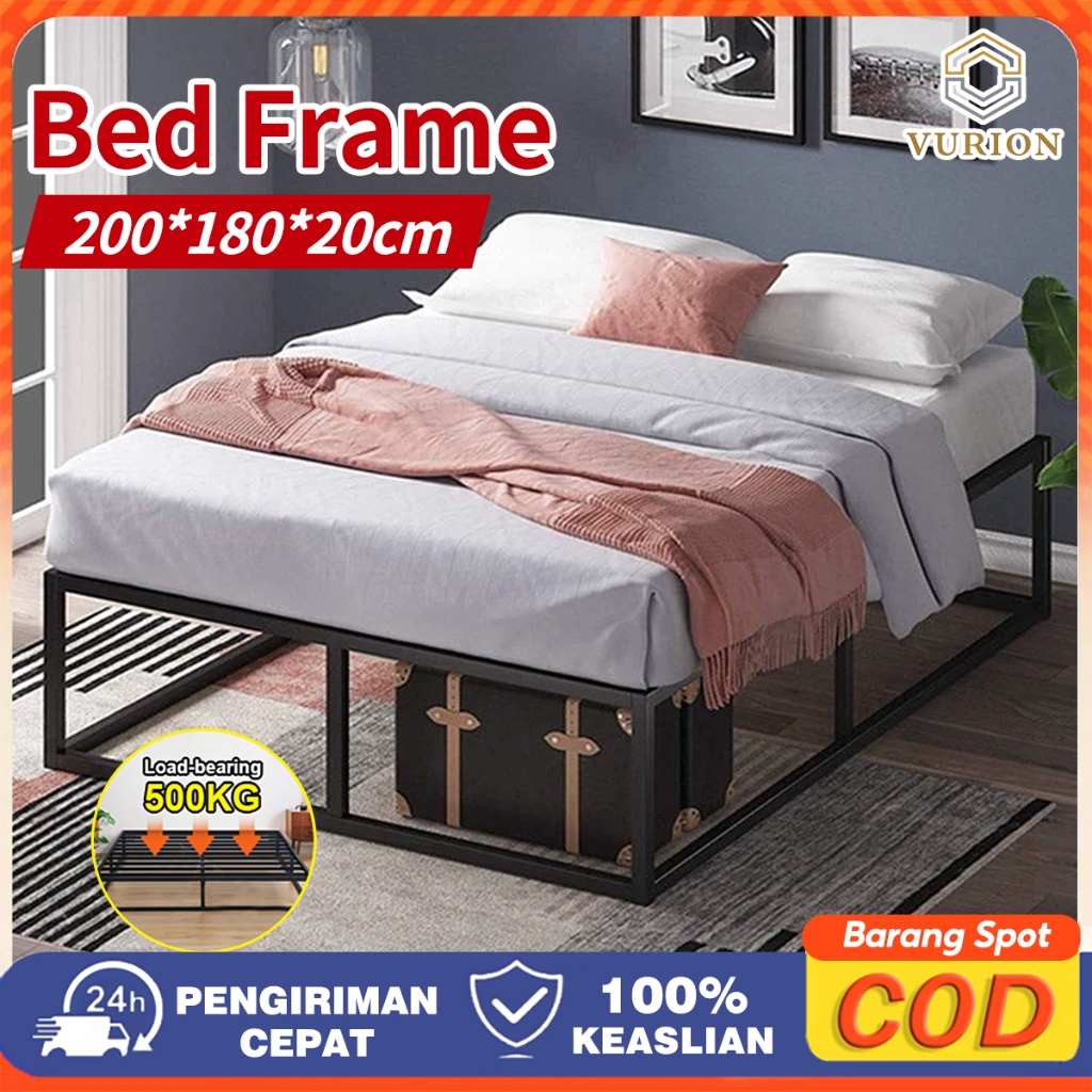 VURION Tempat Tidur Besi/Ranjang Besi Industrial /Ranjang Tidur Divan Dipan Tempat Tidur