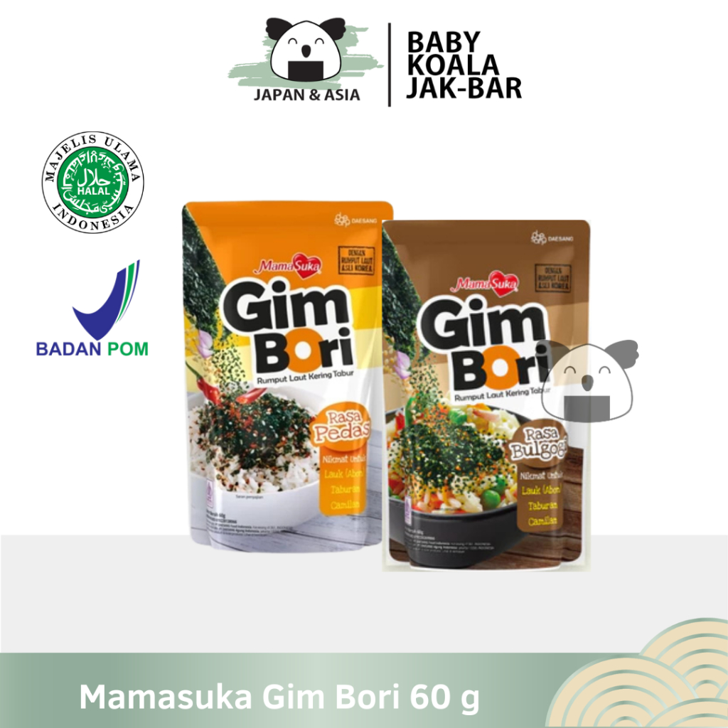 

MAMASUKA Gim Bori 60 g Halal | Spicy Bulgogi Taburan Rumput Laut Kering - Kembangan