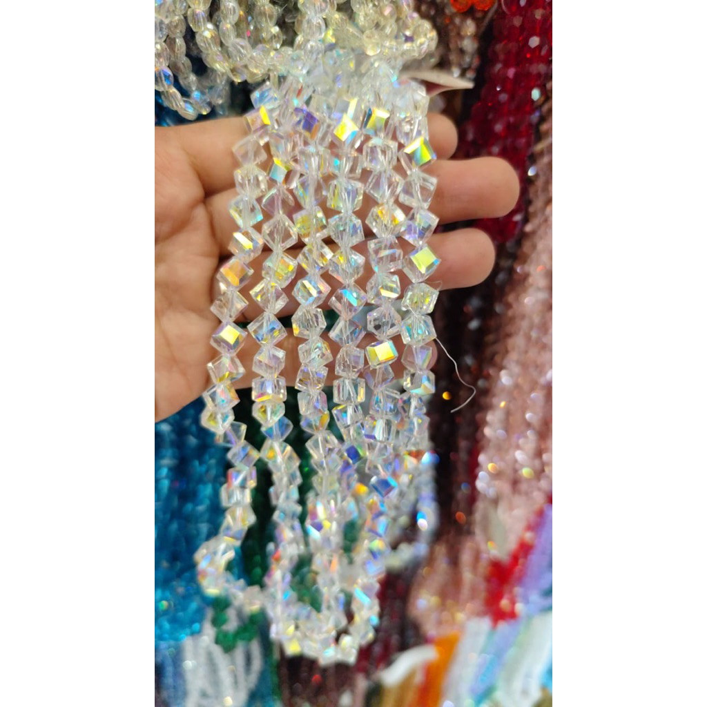 (69 butir)Kristal komir GRADE A5- Kristal ketupat 8mm