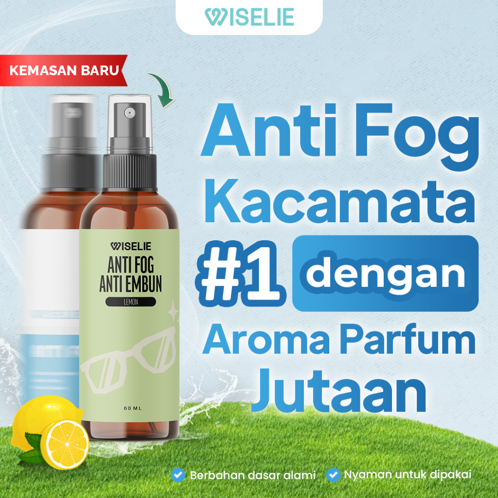 Wiselie Cairan Pembersih Kacamata Anti Fog dengan Formula Anti Embun Efektif Pembersih Kacamata Spra