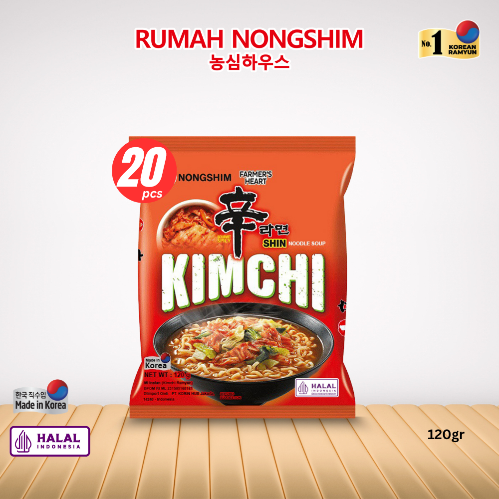

1 DUS - Nongshim SHIN KIMCHI Noodle Soup [120 gram x 20 pcs] Kimchi Segar dan Lezat