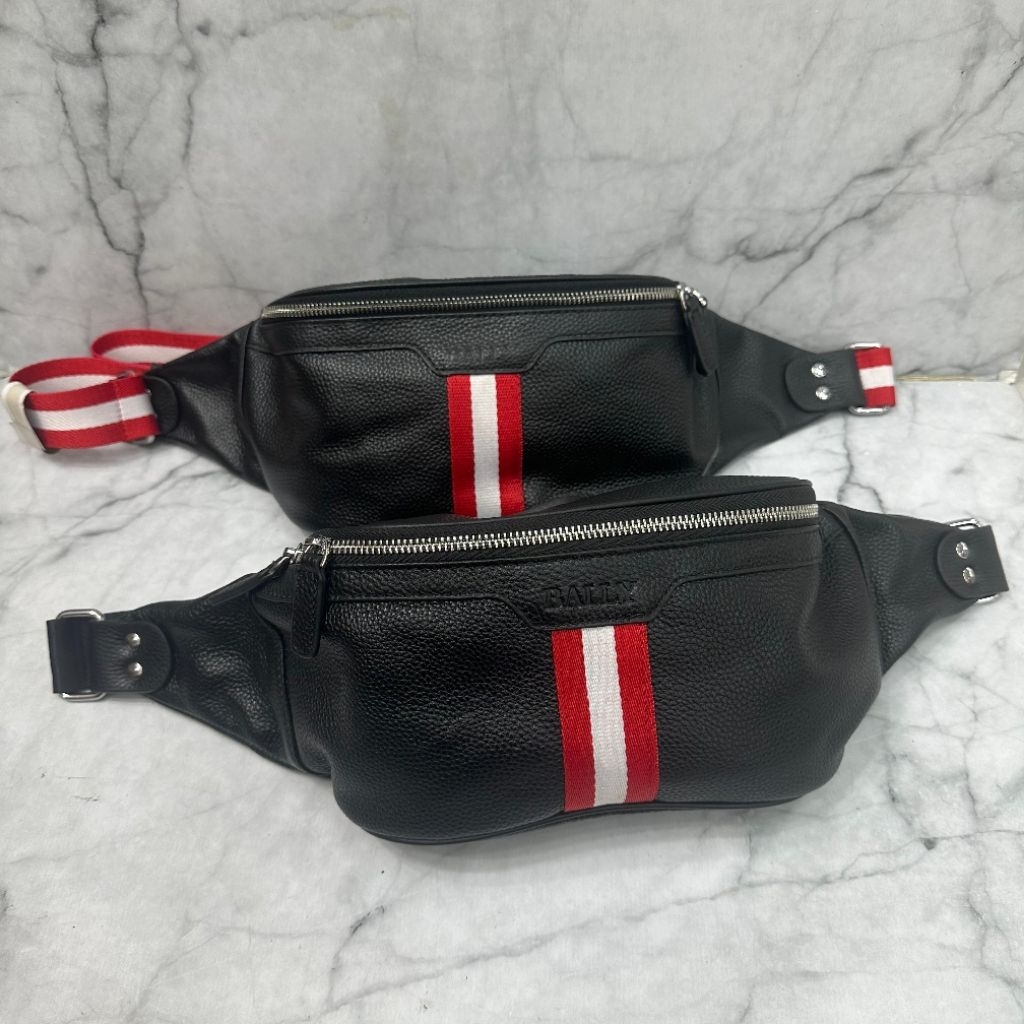 TAS WAISTBAG PRIA BALLY STRIPE ORIGINAL LEATHER PREMIUM QUALITY