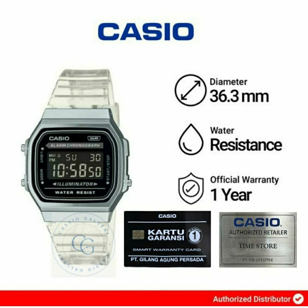 Jam Tangan Wanita Casio A168XES-1B Digital Original
