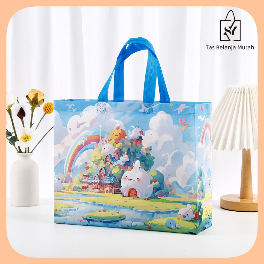 

Goodie bag-Tas Belanja tas Jinjing tas spunbond tas souvenir premium tebal dan kuat/Terlaris lipat jumbo/ waterproof/shopping bag Tas Belanja Murah Karakter Kartun