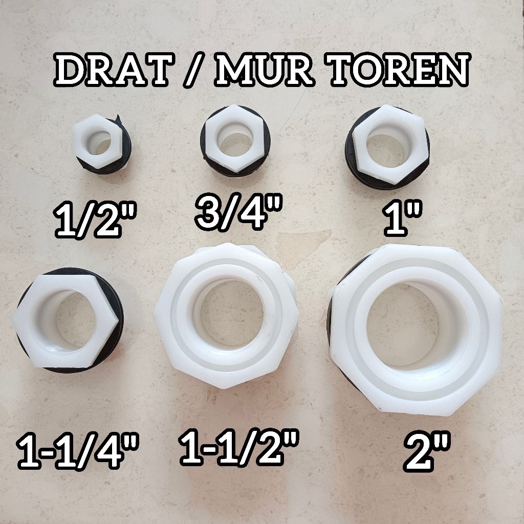 DRAT TOREN / MUR TOREN 1/2 INCH, 3/4 INCH, 1 INCH