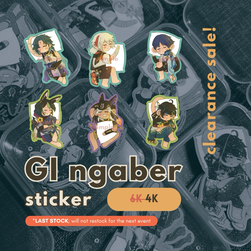 

[CLEARANCE SALE] Genshin NGABER (Ngantuk Berat) - STICKER