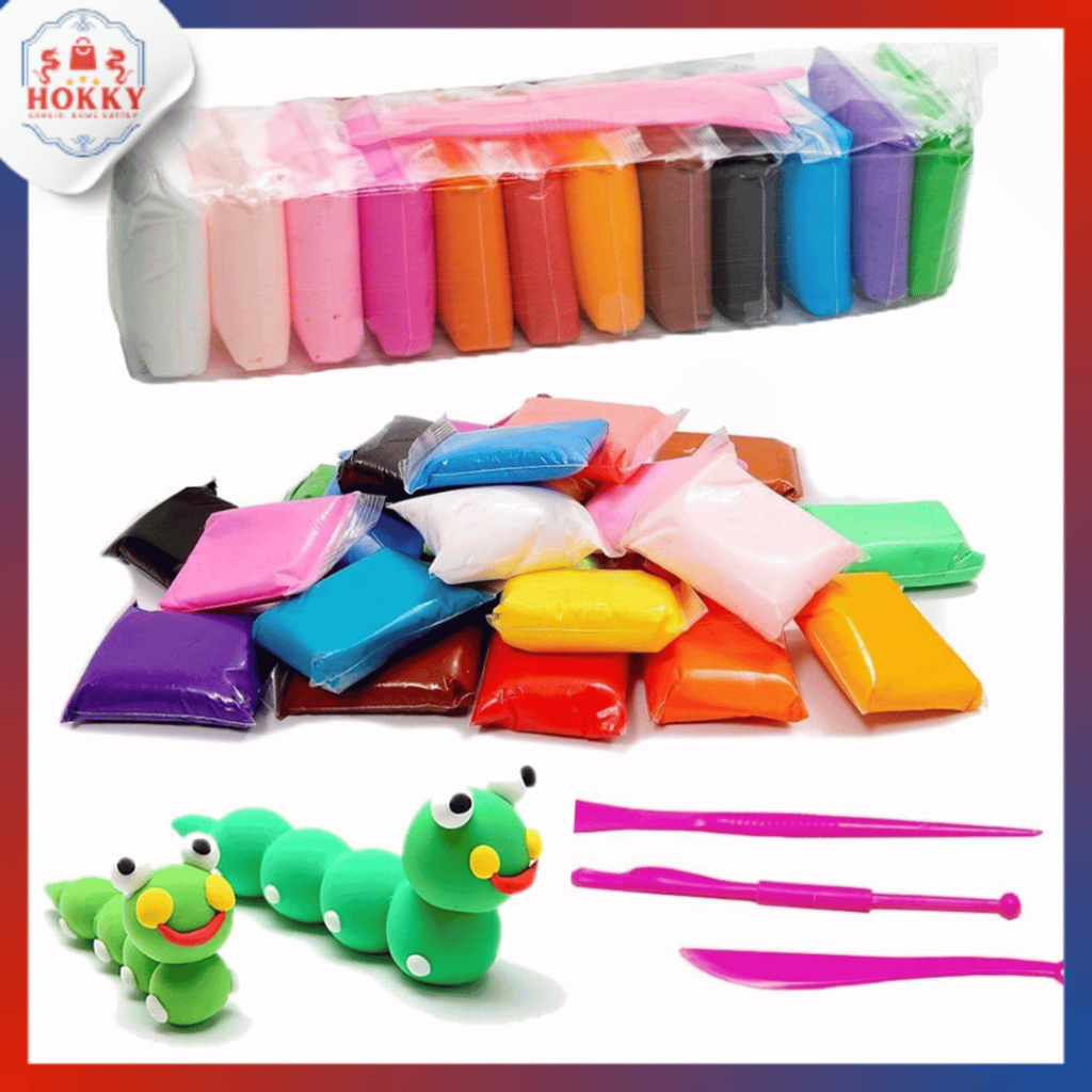 MAINAN CLAY ANAK SET ISI 12 PCS / CLAY WARNA WARNI DENGAN ZIPLOCK WARNA WARNI