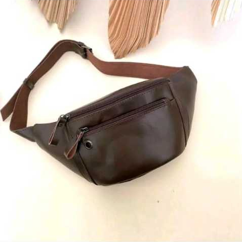 Waist Bag Kulit Pria Wanita Asli LOKAL ORIGINAL Tas Pinggang Pria Kulit Asli