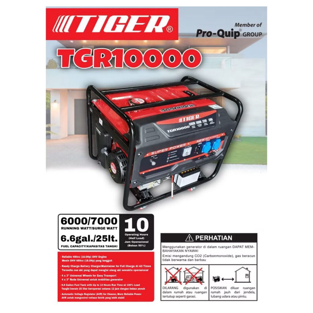 GENSET TIGER TGR10000 7000watt GENERATOR MESIN LISTRIK TIGER