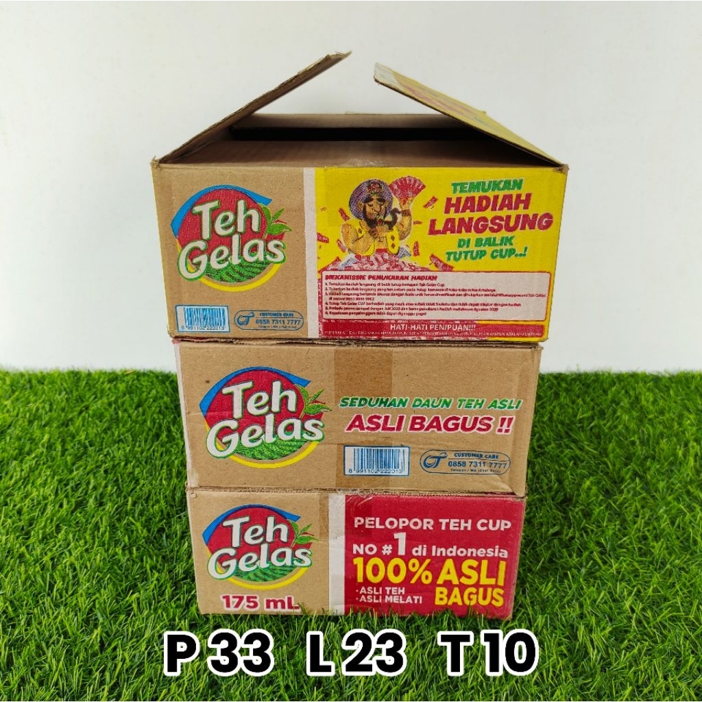 

KARDUS BEKAS MINUMAN TEH GELAS 33x23x10