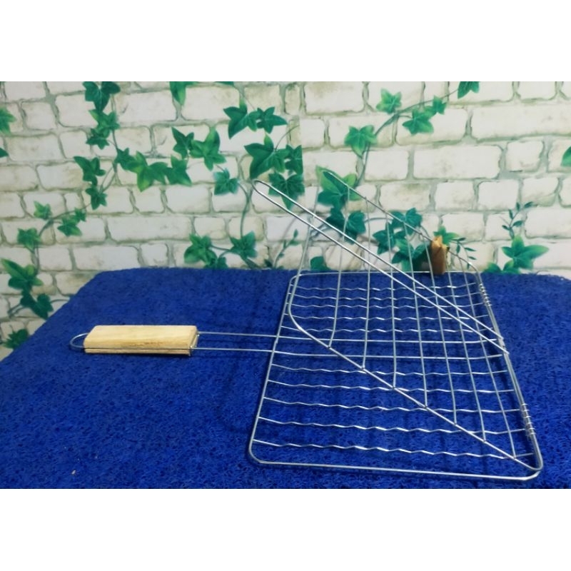 Bakaran Ikan Capit Gagang Kayu Besar Panggangan ayam bakar Capit Jepit / Alat panggang / Gagang Kayu