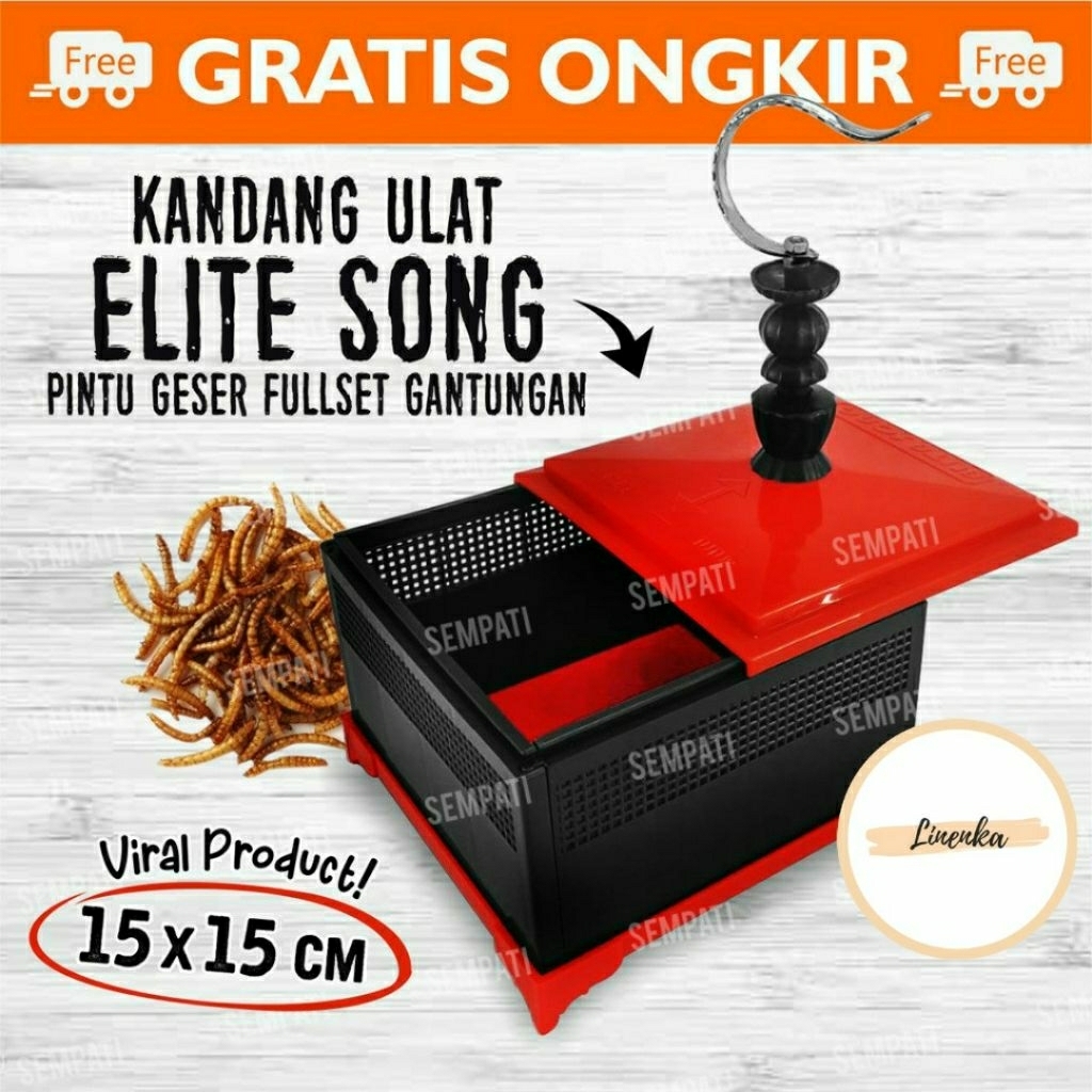 KANDANG ULAT ELITE SONG KOTAK TEMPAT MENYIMPAN ULAT MAGGOT