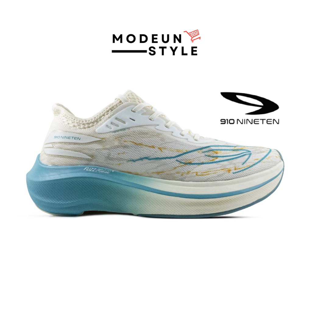 910 Nineten HAZE VELOCE PUTIH GADING HIJAU TOSCA - Sepatu lari / Haze Veloce 910 Nineten
