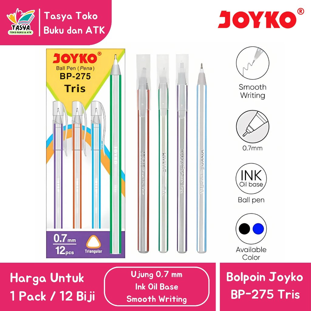 

(1 PACK / 12 PCS) Bolpoin / Bulpen / Pena JOYKO BP-275 Tris