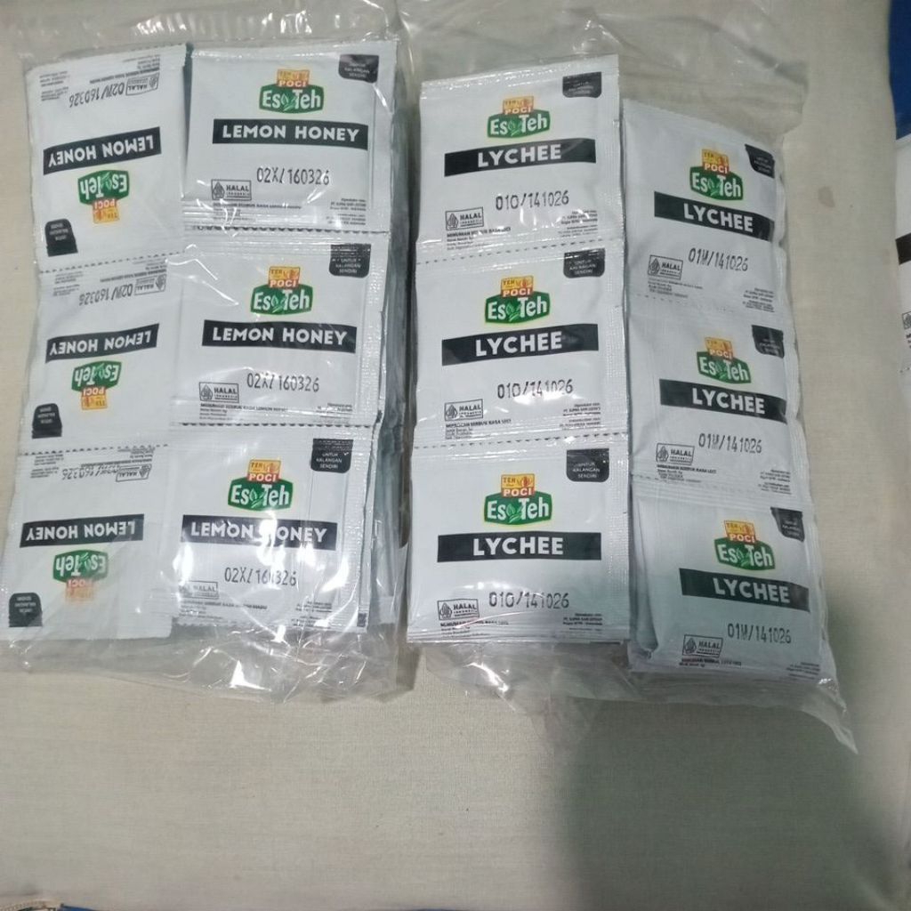 

Serbuk Rasa Poci Lemon, Leci 1 renceng isi 10 saset