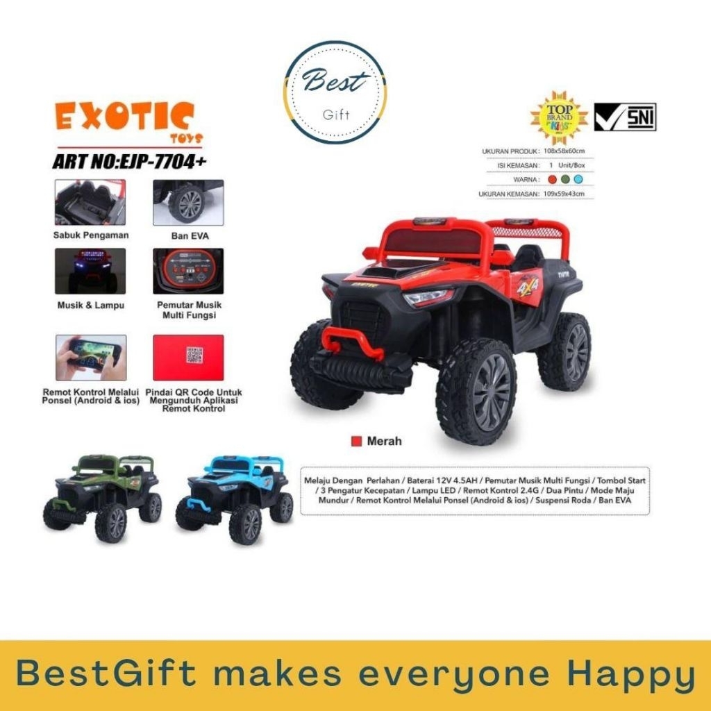 EXOTIC EJP-7704/EJP-7704+ MOBIL AKI MAINAN ANAK