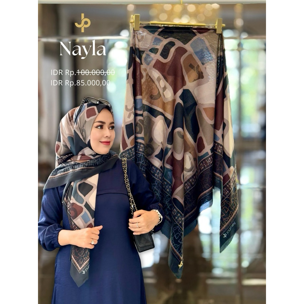 ALYA NAILA DUMA SERIES JOURNEY SCARVES VOAL ULTRAFINE SHINY FREE POUCH