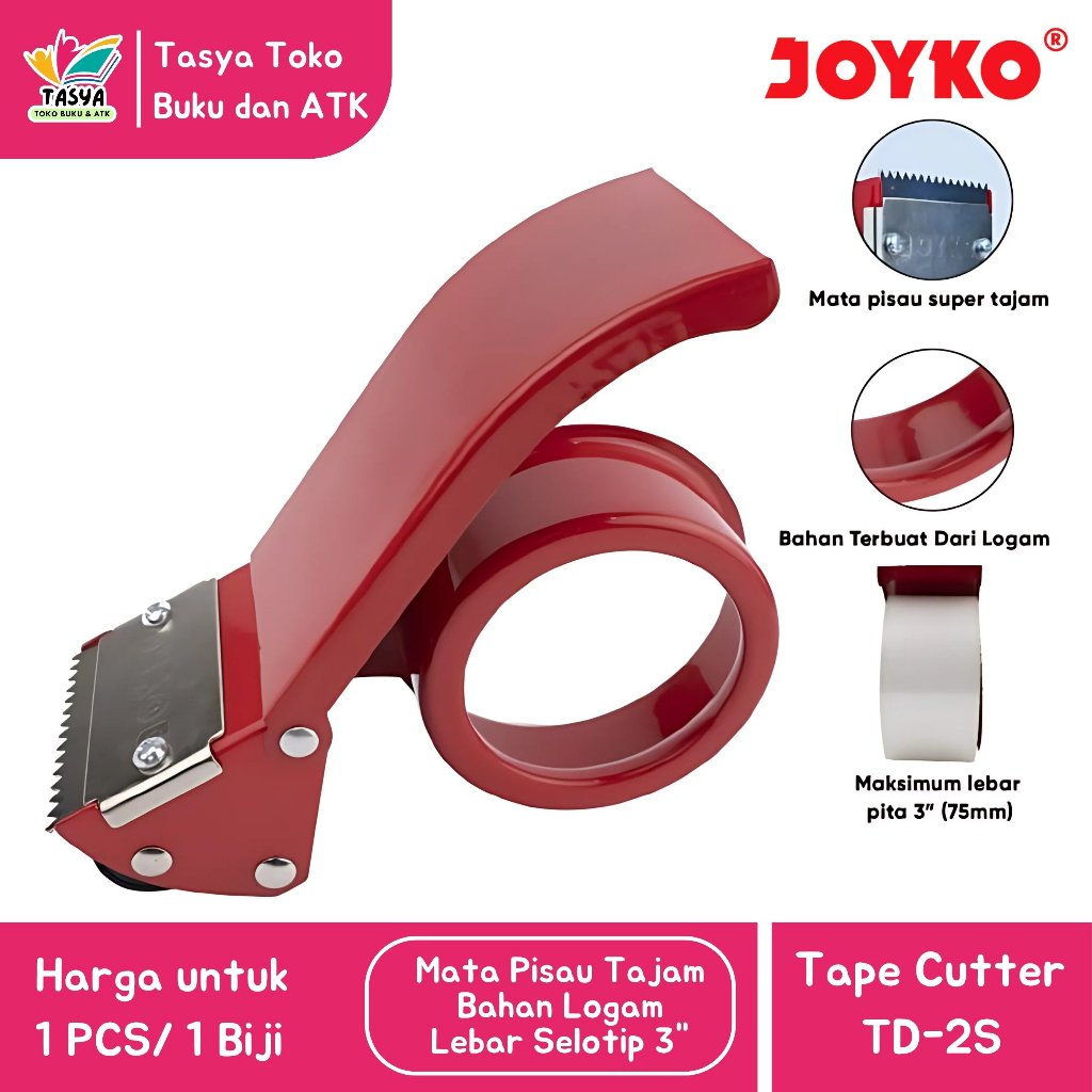 

(JOYKO) Tape Cutter / Pemotong Selotip / Tape Dispenser TD-2S Bahan Logam