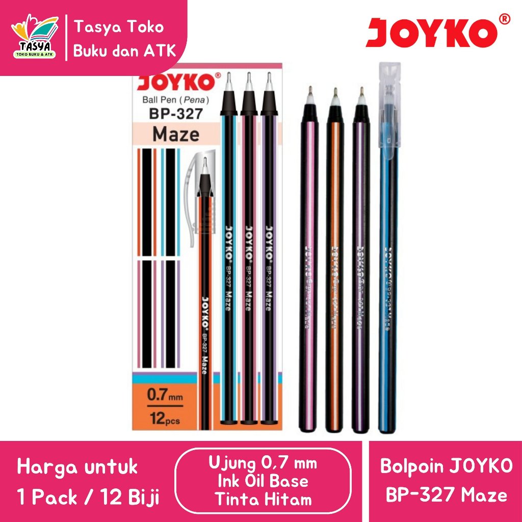 

(1 PACK / 12 PCS) Bolpoin / Bulpen / Pena JOYKO BP-327 Maze
