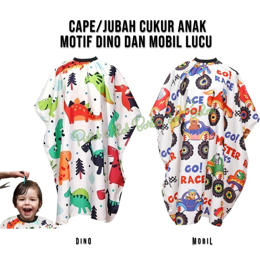 Cape kep kain kip jubah cukur rambut anak motif lucu