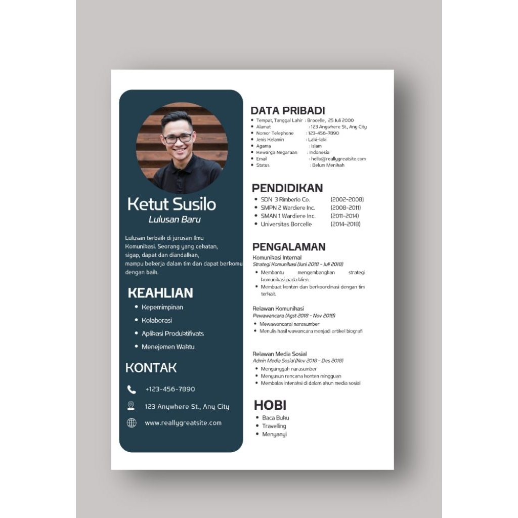 Jasa Pembuatan CV | Desain CV | Jasa CV