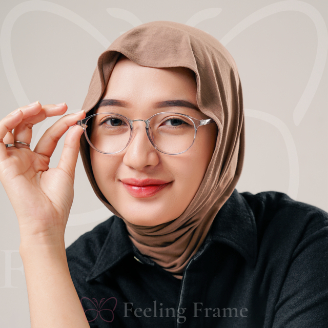 FRAME KACAMATA BULAT BERKUALITAS PLASTIK LENTUR COWO CEWE LILY SERIES