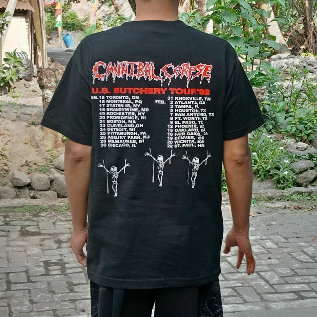 VINTAGE CANNIBAL CORPSE TOUR  92 SIZE M KOLEKSI KAOS KOLPRI SIMPANAN BANYAK DICARI KOLEKTOR