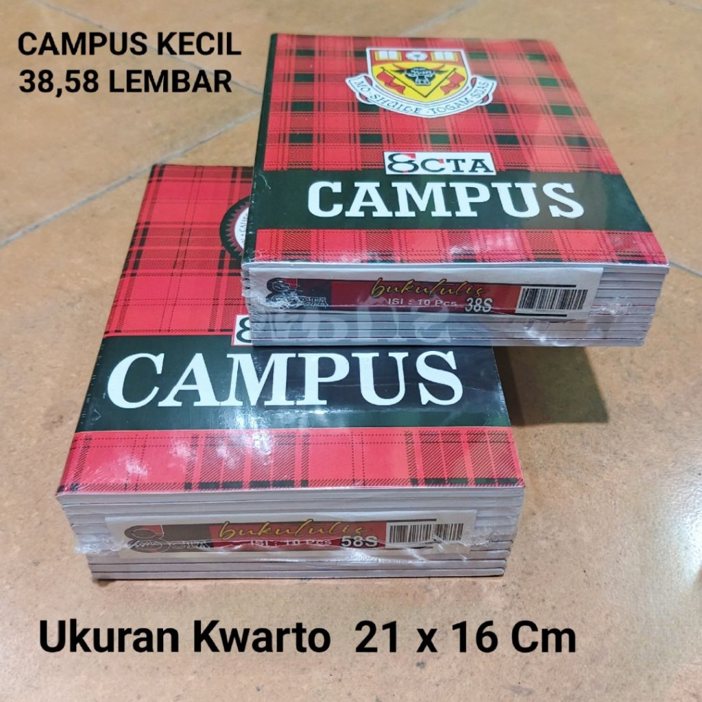 

Ay00! 1 Pak Buku Tulis Campus Pendek 38, 58 Lembar Isi 10 Buku ( Packing Aman )