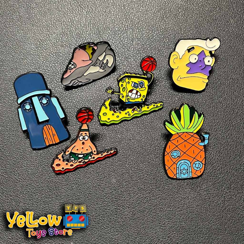 Pin Bros Enamel Desain Spongebob Squarepants Nike Patrick Star Rumah Nanas Barnicle Boy Rumah Squidw
