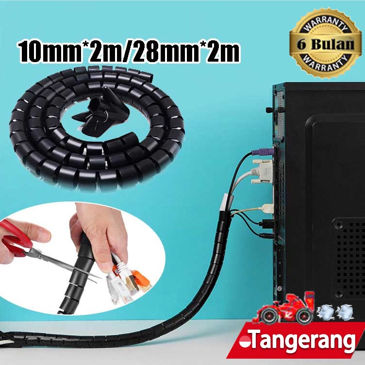 Spiral Pembungkus Kabel Listrik  Wire Wrap Tube Organizer 1mm 28mm Pembungkus Kabel Listrik Komputer