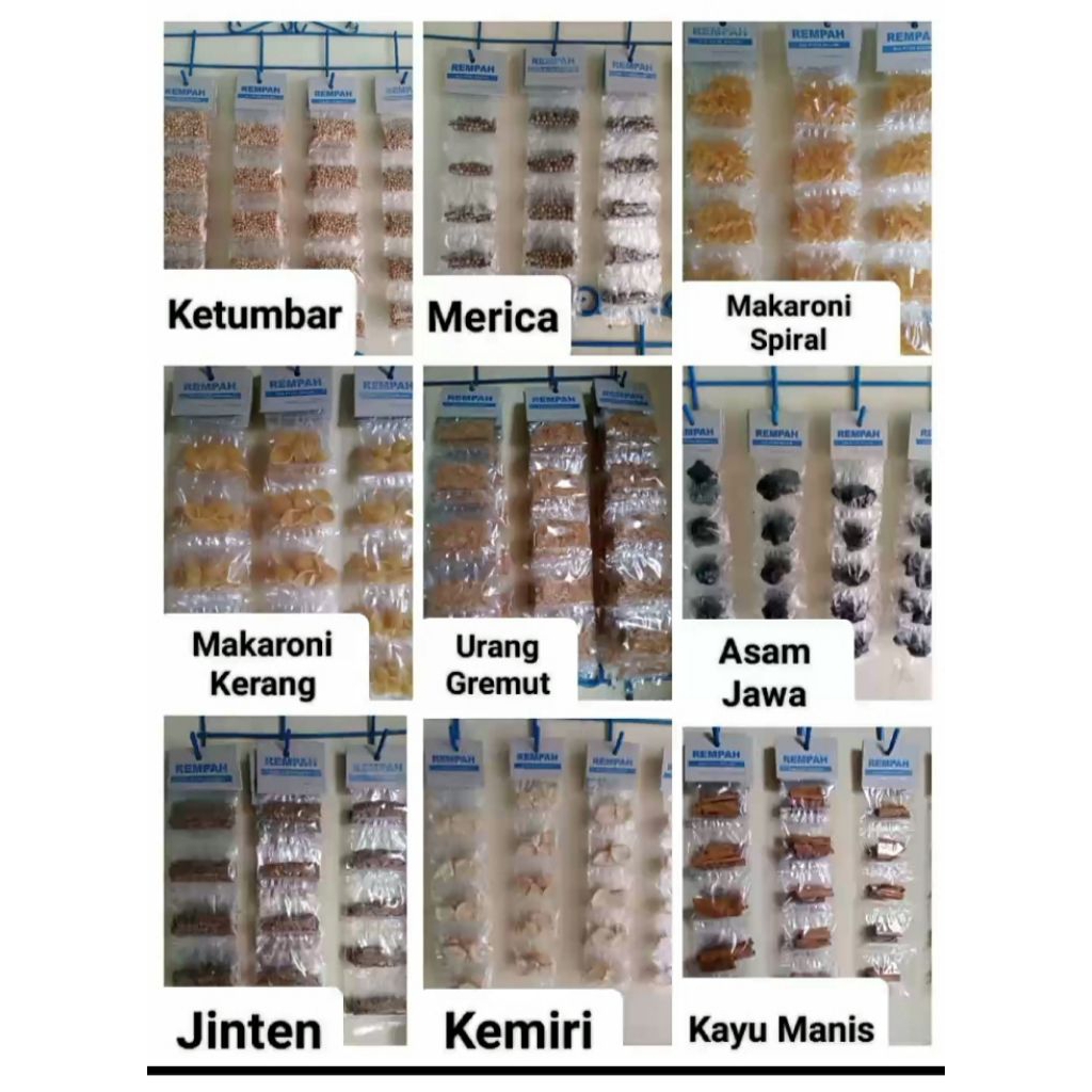 

Paket Hemat Bumbu Rencengan Mix 10 Macam Harga 35.000 Bisa Request Milih Sendiri...