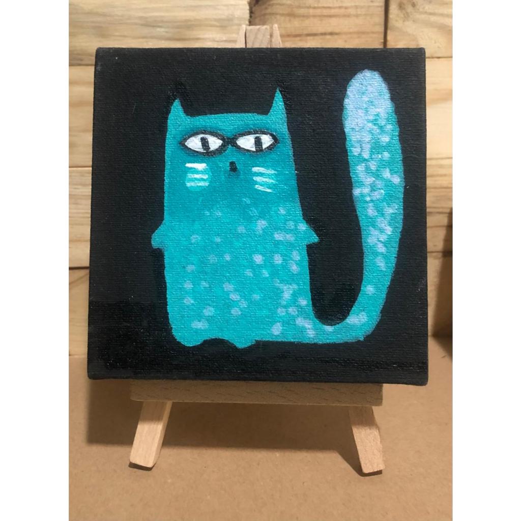 

Original Hand Painting. Acrylic on Canvas. Size: 10×10 cm. Bonus: Mont Marte easel.