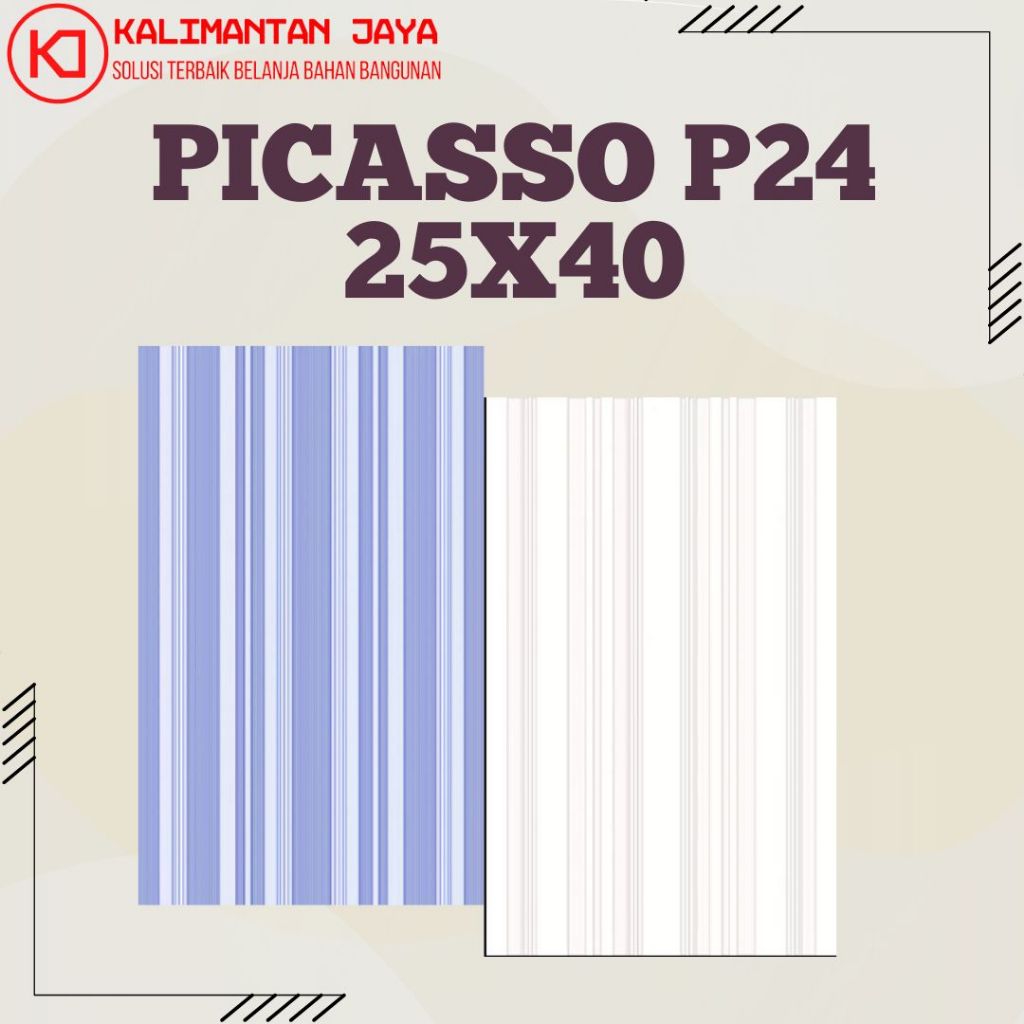 (KHUSUS PENGIRIMAN DALAM KOTA) KERAMIK PICASSO P24 25X40 (HARGA PER DUS)