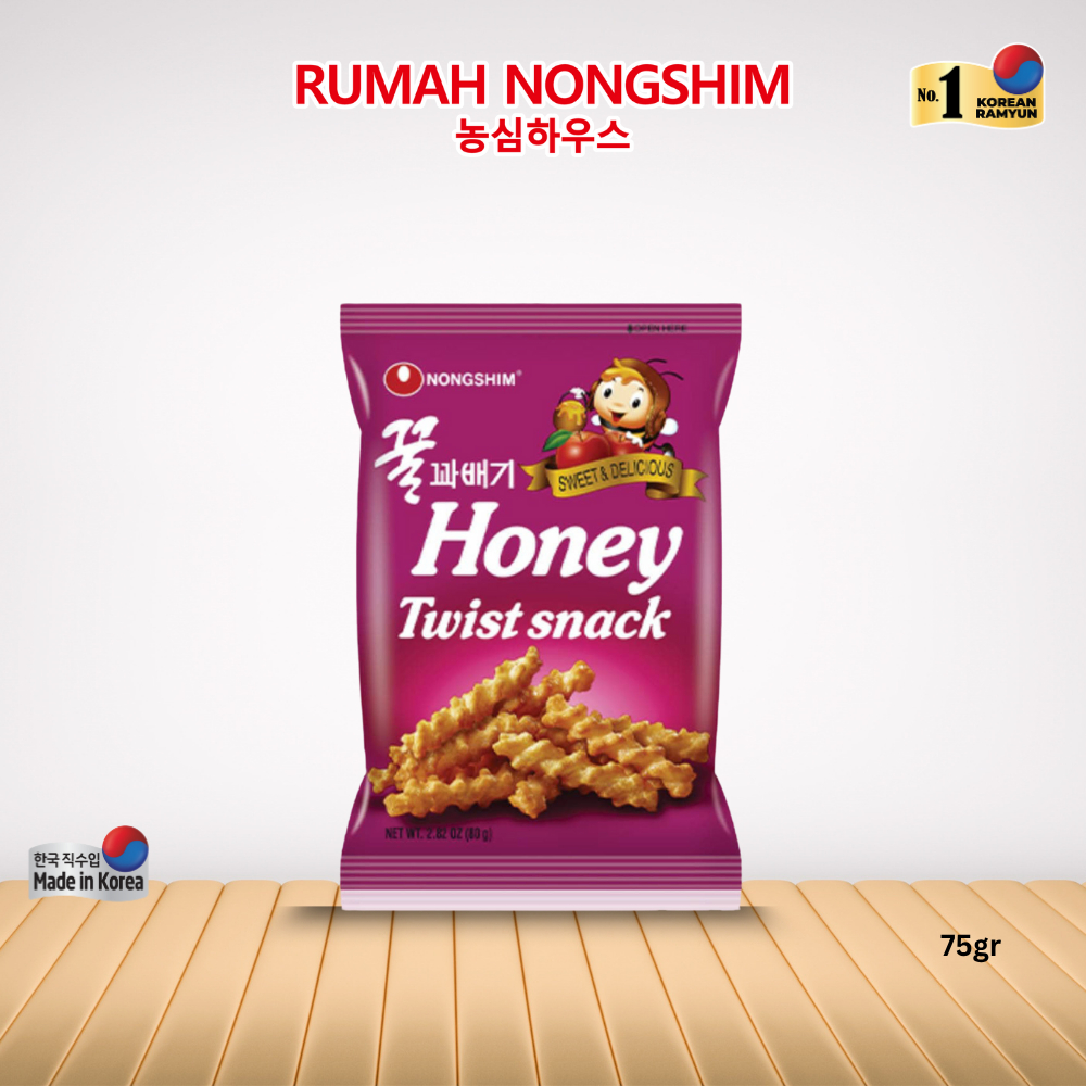 

NONGSHIM - HONEY TWIST 75g Made in Korea [Korean Snack] [Kerupuk Rasa Madu dan Apel]