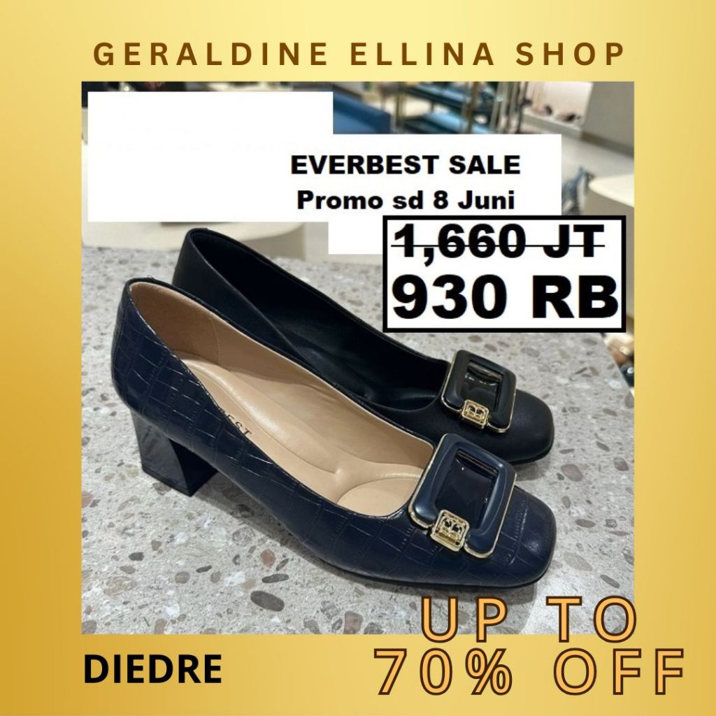 sepatu heels kerja wanita perempuan cewek cewek EVERBEST SALE 100% ORIGINAL seri DIEDRE