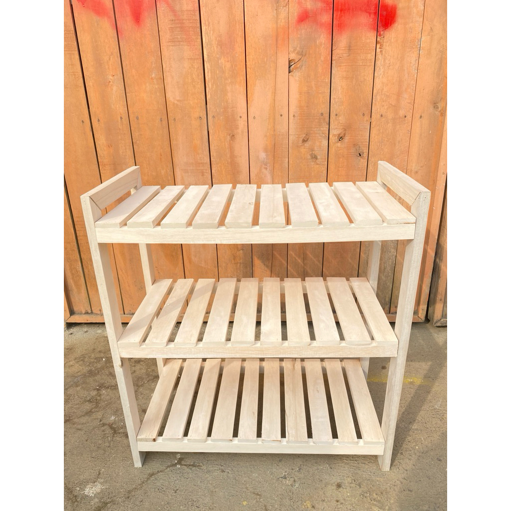 rak sepatu kayu 3 susun kayu serbaguna/rack sepatu dari kayu rak estetik/rak kayu rack sepatu
