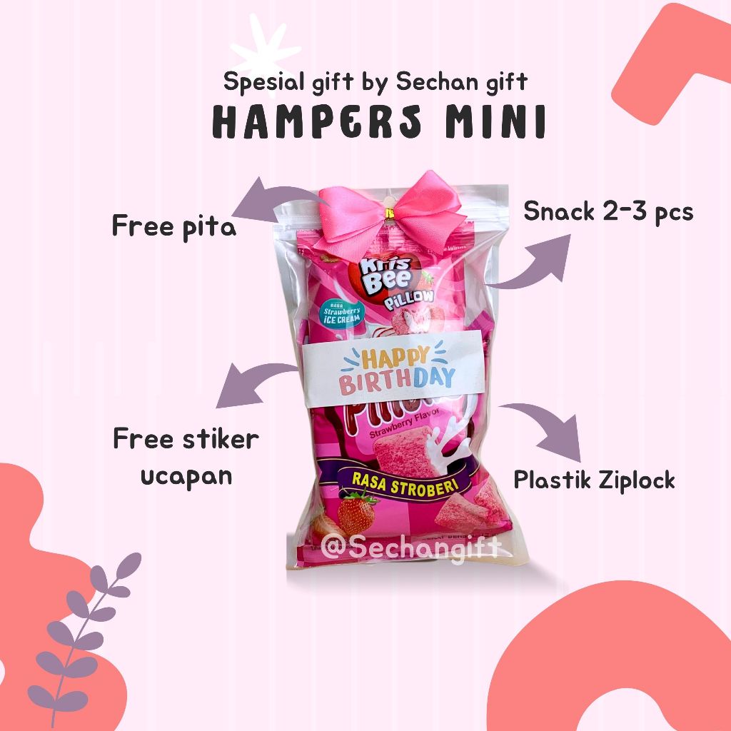 

Hampers mini / Hampers snack / Bingkisan jajan / hampers happy birth day / tema warna kuning/ hampers murah
