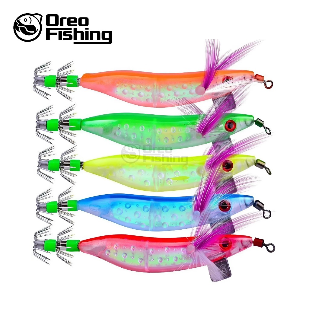 Kail Umpan Pancing Cumi-cumi Sotong Udang Bercahaya Jig Sinker Timbal dengan Bola Sotong Gurita