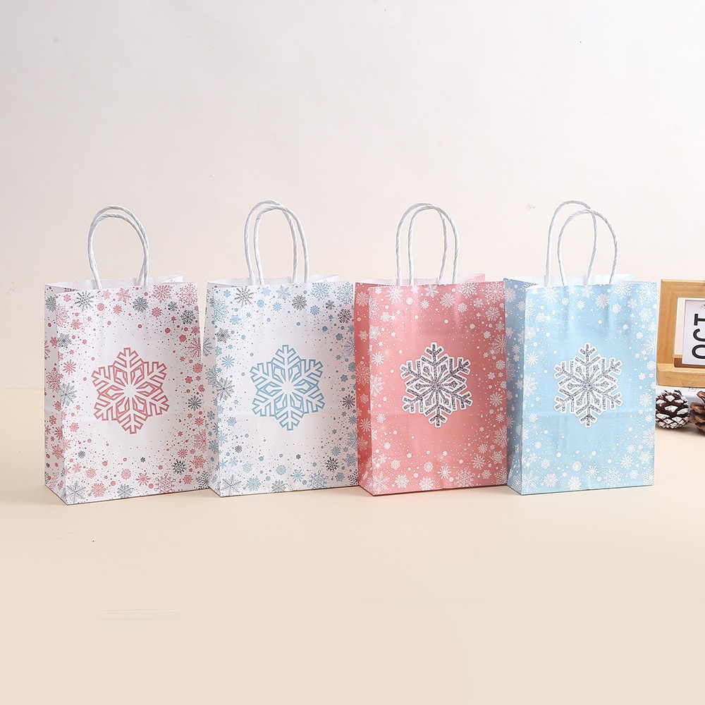 

PAPERBAG KRAFT PAPER SNOWFLAKES / Tas hampers craft paper motif kepingan salju Natal