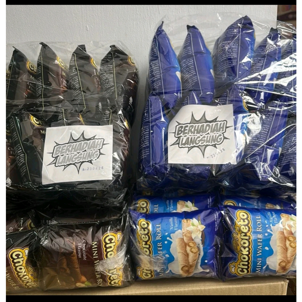 

WAFER MINI ROLL BERCUAN CHOKORETO RENCENG 1 DUS ISI 40PCS