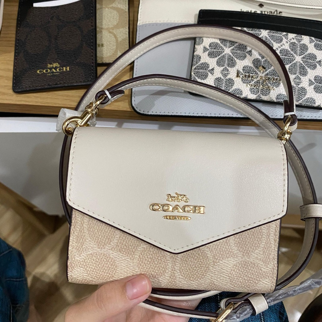 Coach envelope mini wallet with strap